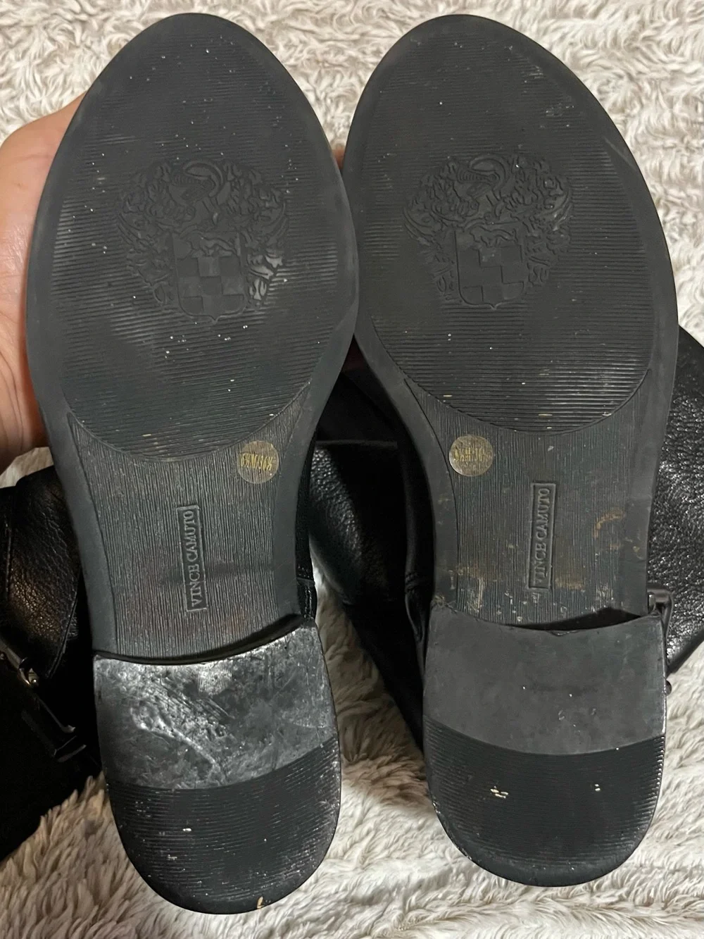 Vince Camuto Black Leather knee high riding  Boots